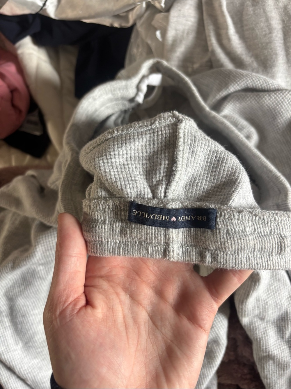 Brandy Melville Light Gray Waffle Knit sweatpants